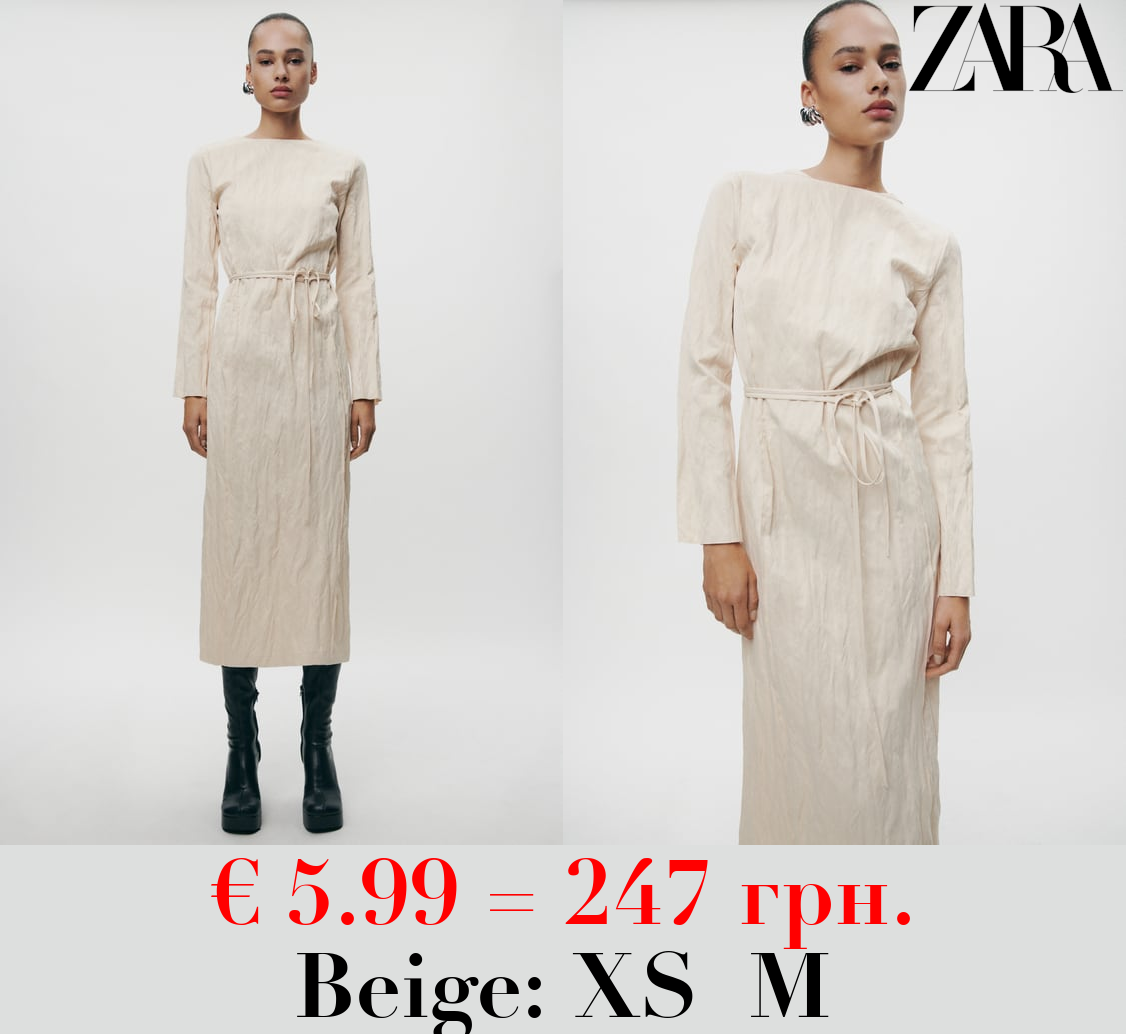 ZW COLLECTION CREASED LOW-CUT BACK DRESS