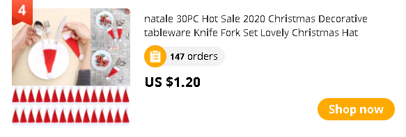 natale 30PC Hot Sale 2020 Christmas Decorative tableware Knife Fork Set Lovely Christmas Hat Storage Tool enfeites de natal Gift