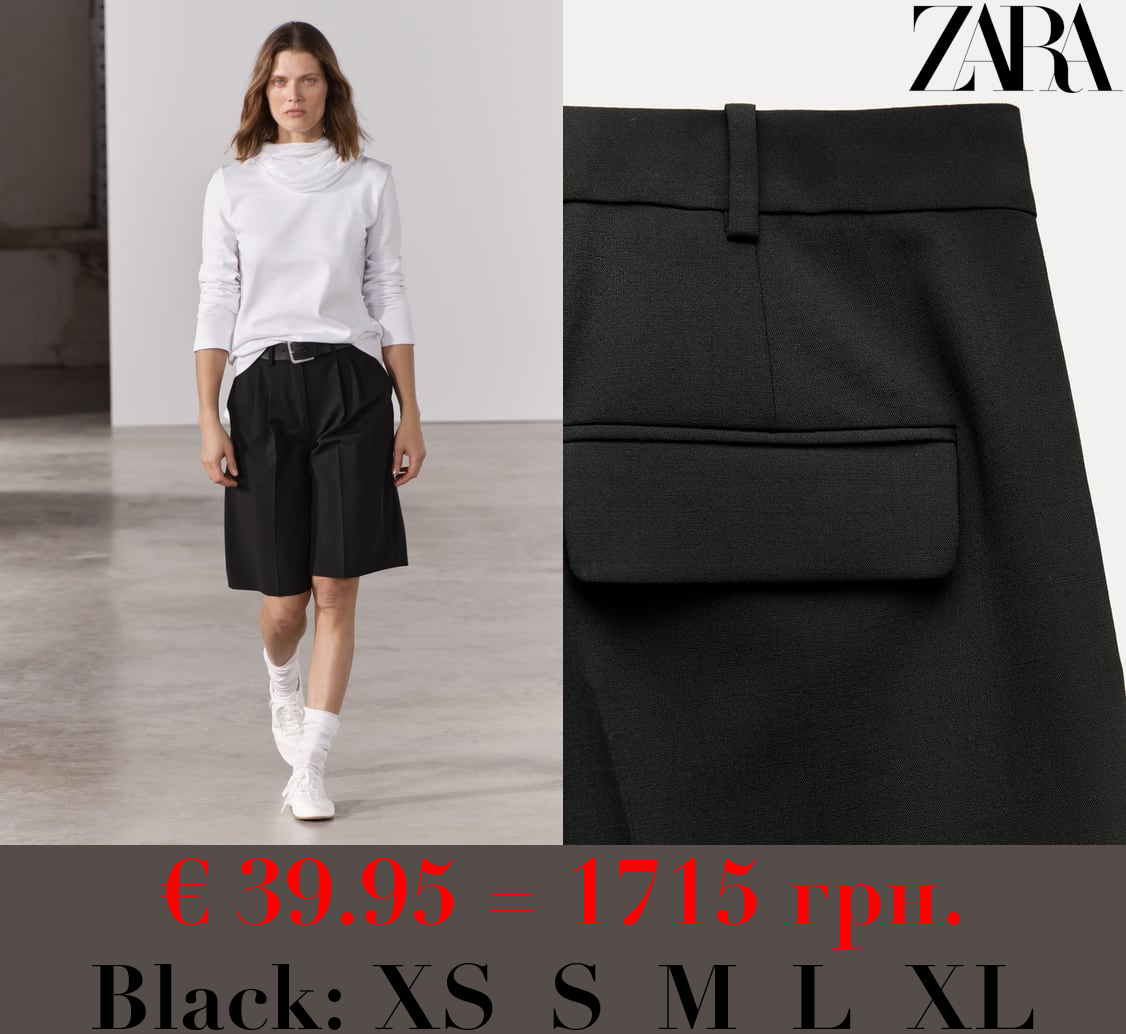 ZW COLLECTION LONG WOOL BLEND BERMUDA SHORTS