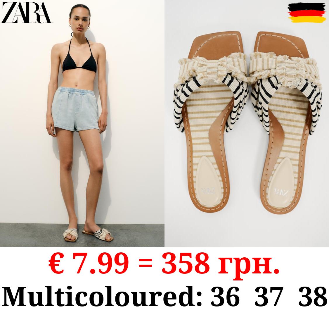 FLAT FABRIC SLIDER SANDALS