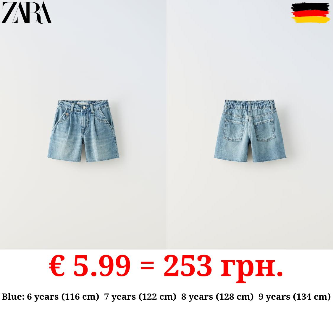 DENIM BERMUDA SHORTS WITH DARTS