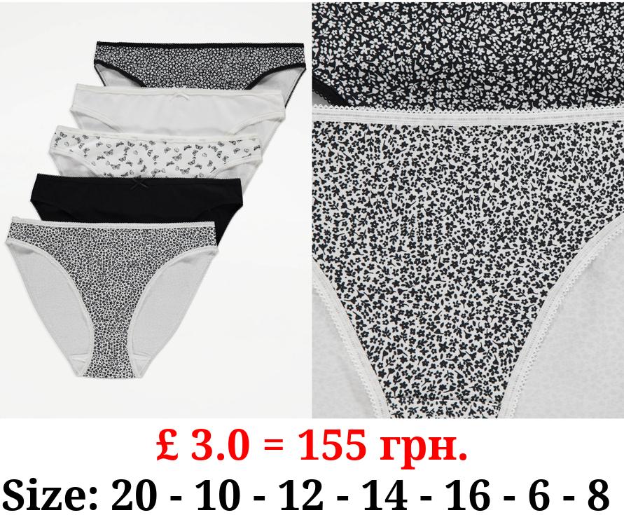 Butterfly Floral High Leg Knickers 5 Pack