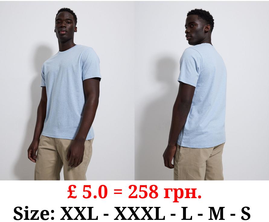 Light Blue Crew Neck Marl T-Shirt
