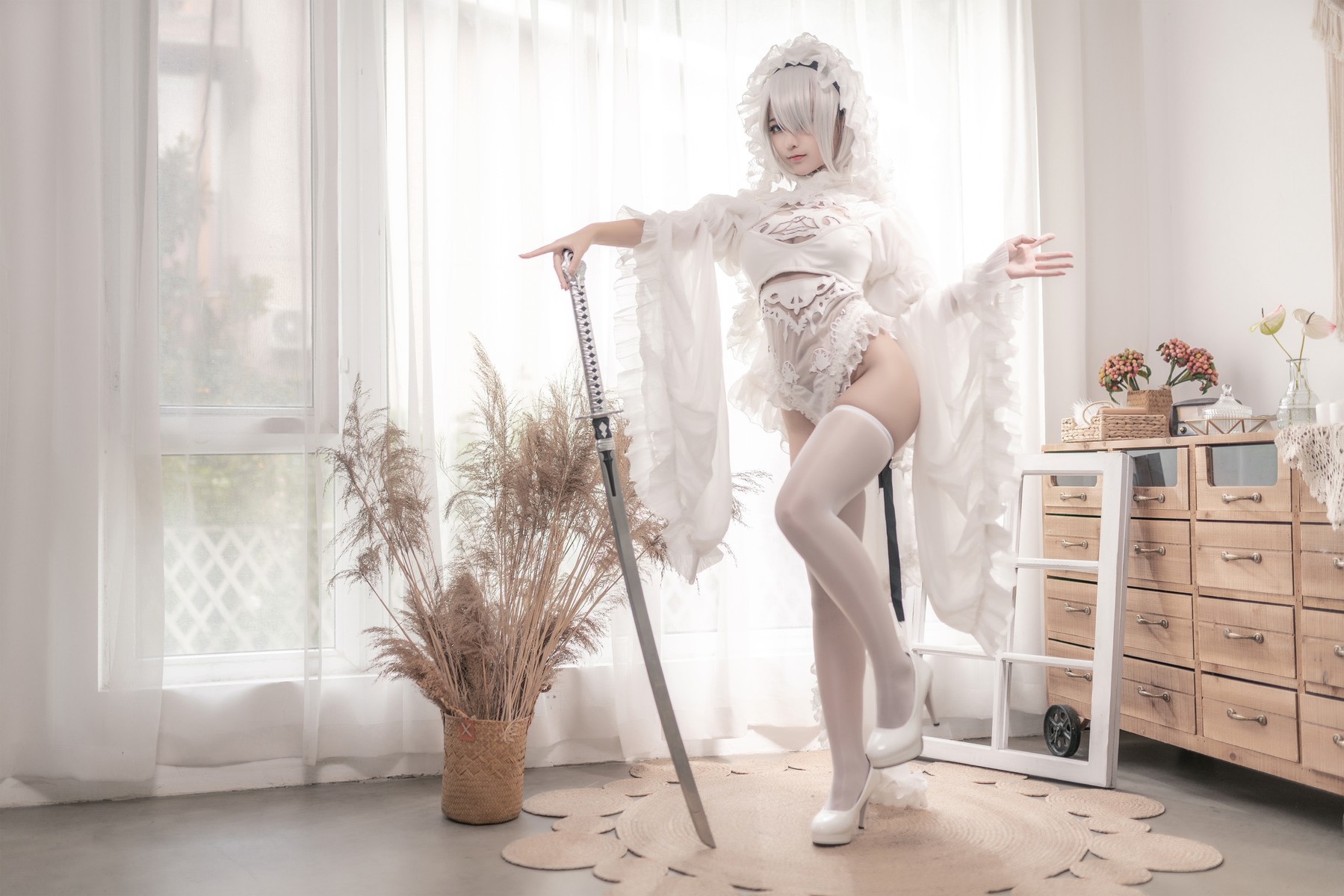 Cosplay 蠢沫沫 Chunmomo 尼尔纪元 白花嫁 17