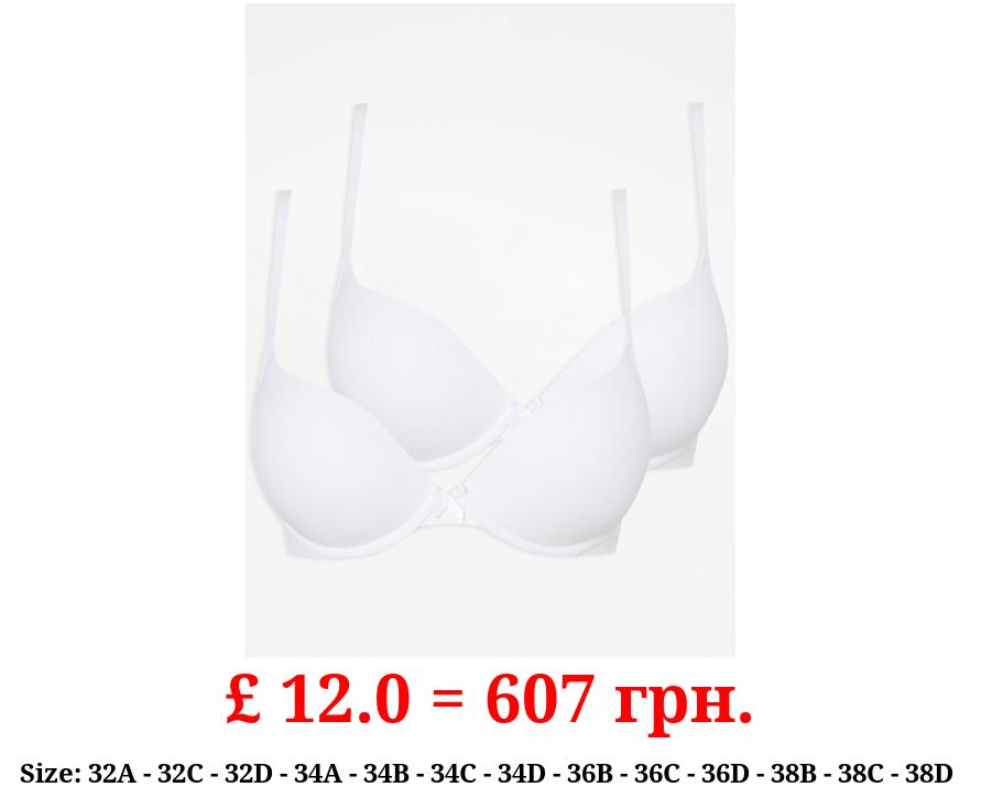 White 2 Sizes Bigger Bras 2 Pack