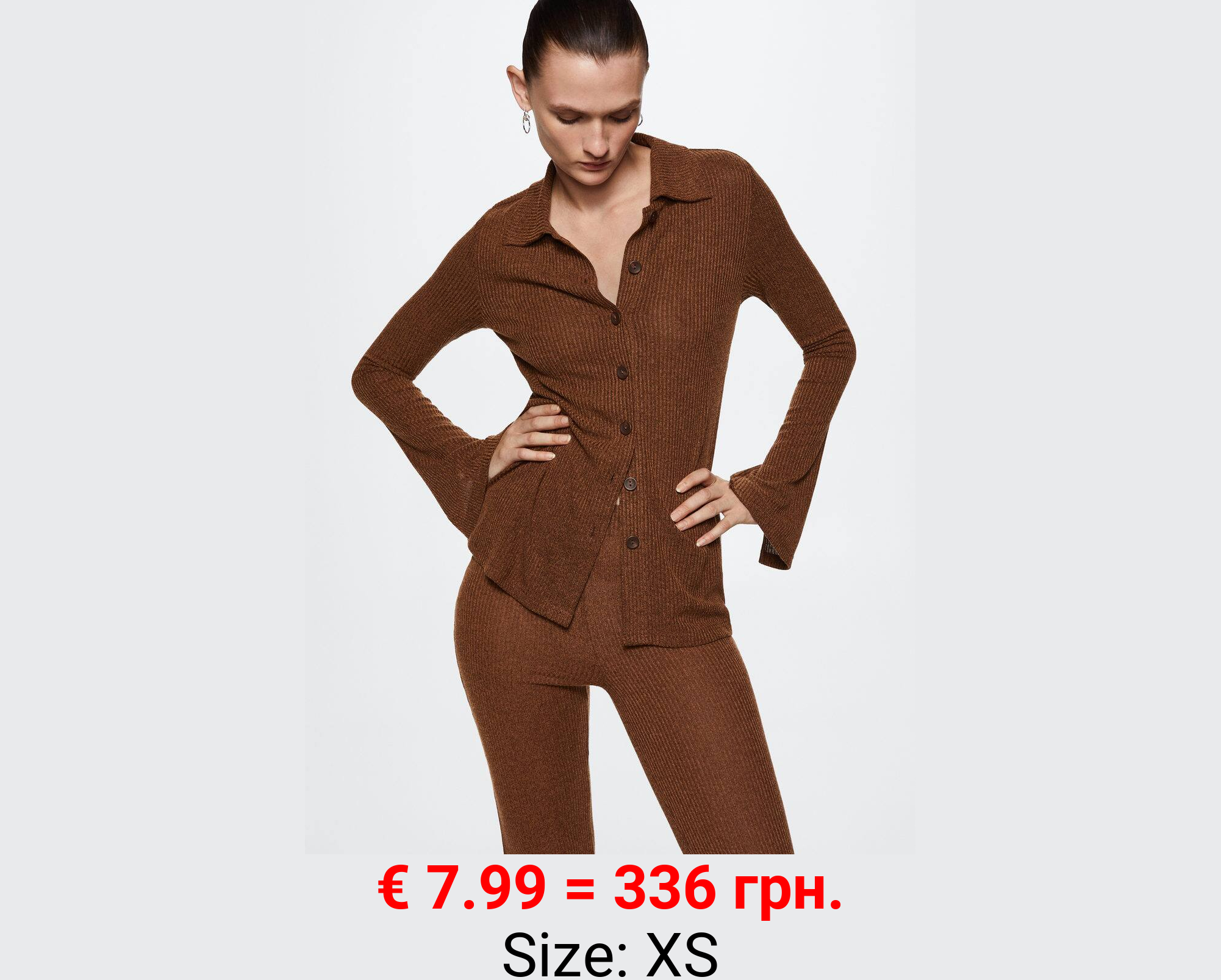 Camisa canalé botones