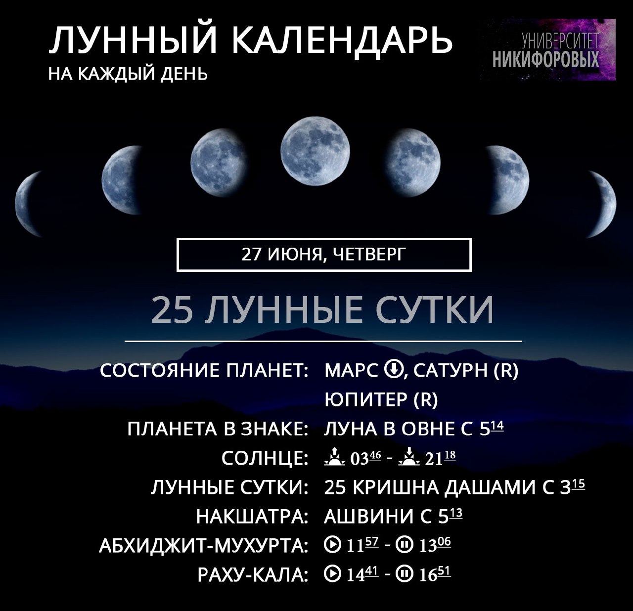 Лунный календарь космический