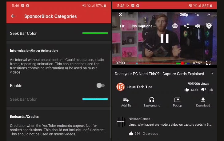 Sponsorblock for youtube