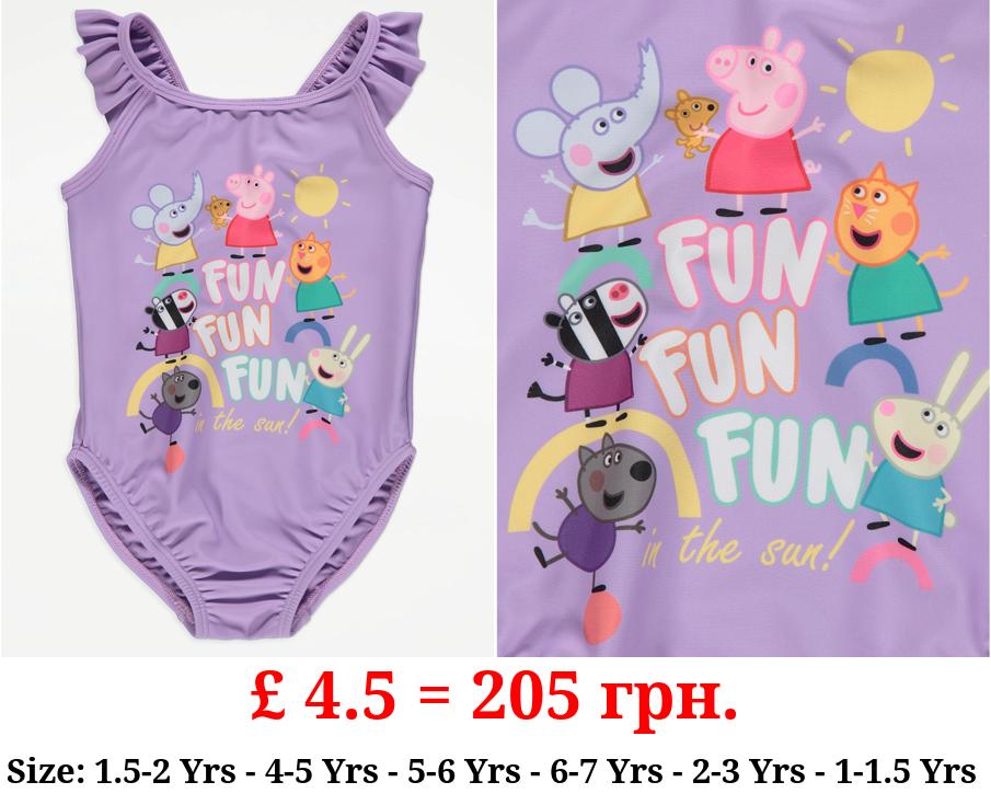 Peppa Pig Purple Fun In The Sun Frill Swimsuit