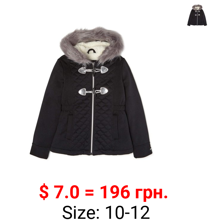 Limited Too Girls Structured Fleece Jacket with Toggles and Faux Fur Hood, Sizes 7-16