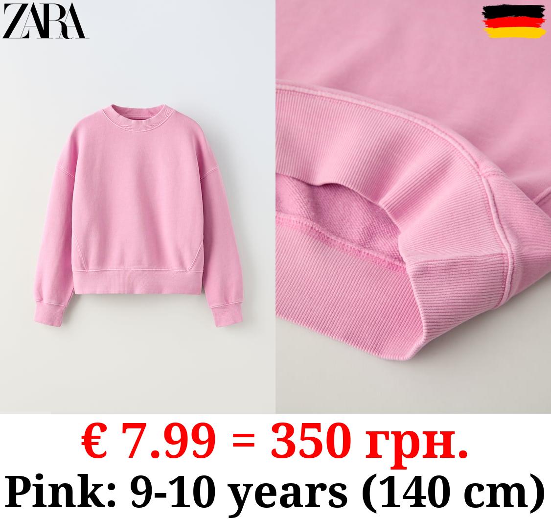 FADED-EFFECT PLAIN SWEATSHIRT