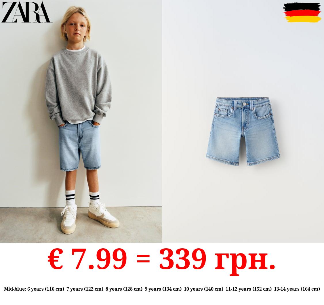 STRAIGHT FIT DENIM BERMUDA SHORTS