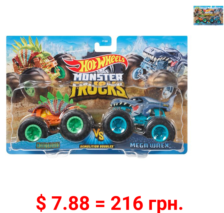 Hot Wheels Monster Trucks Demo Doubles 2 Pack (Styles May Vary)