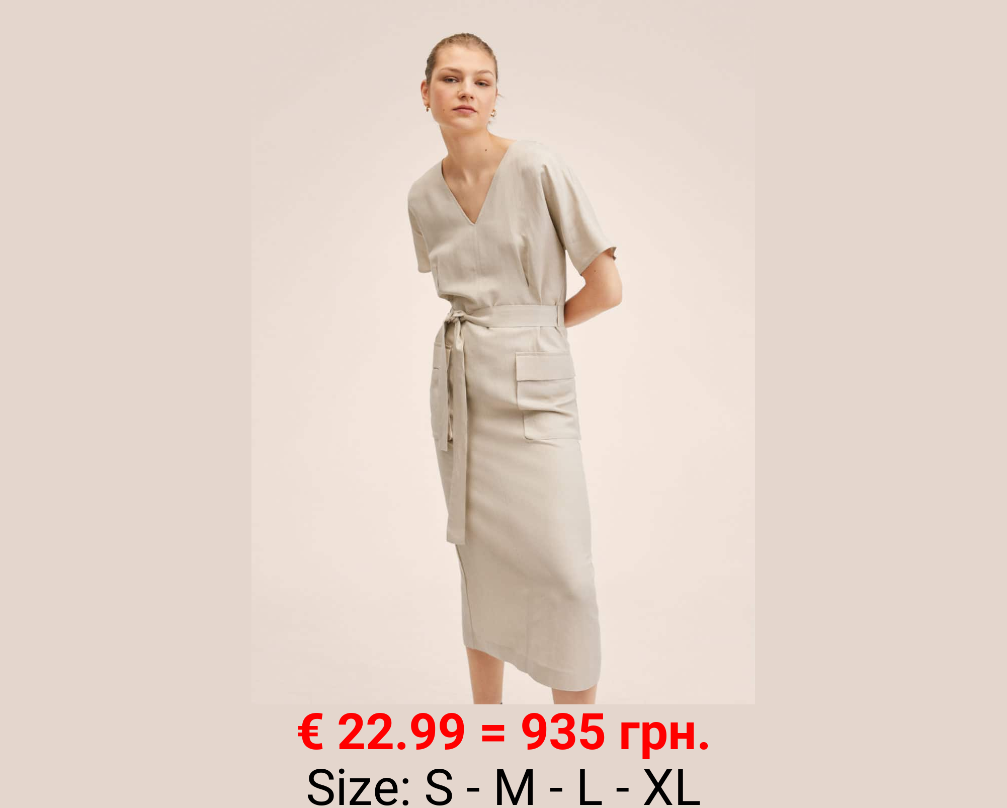 Vestido lino cinturón