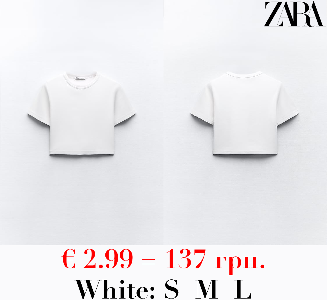 FADED-EFFECT RIBBED CROP TOP