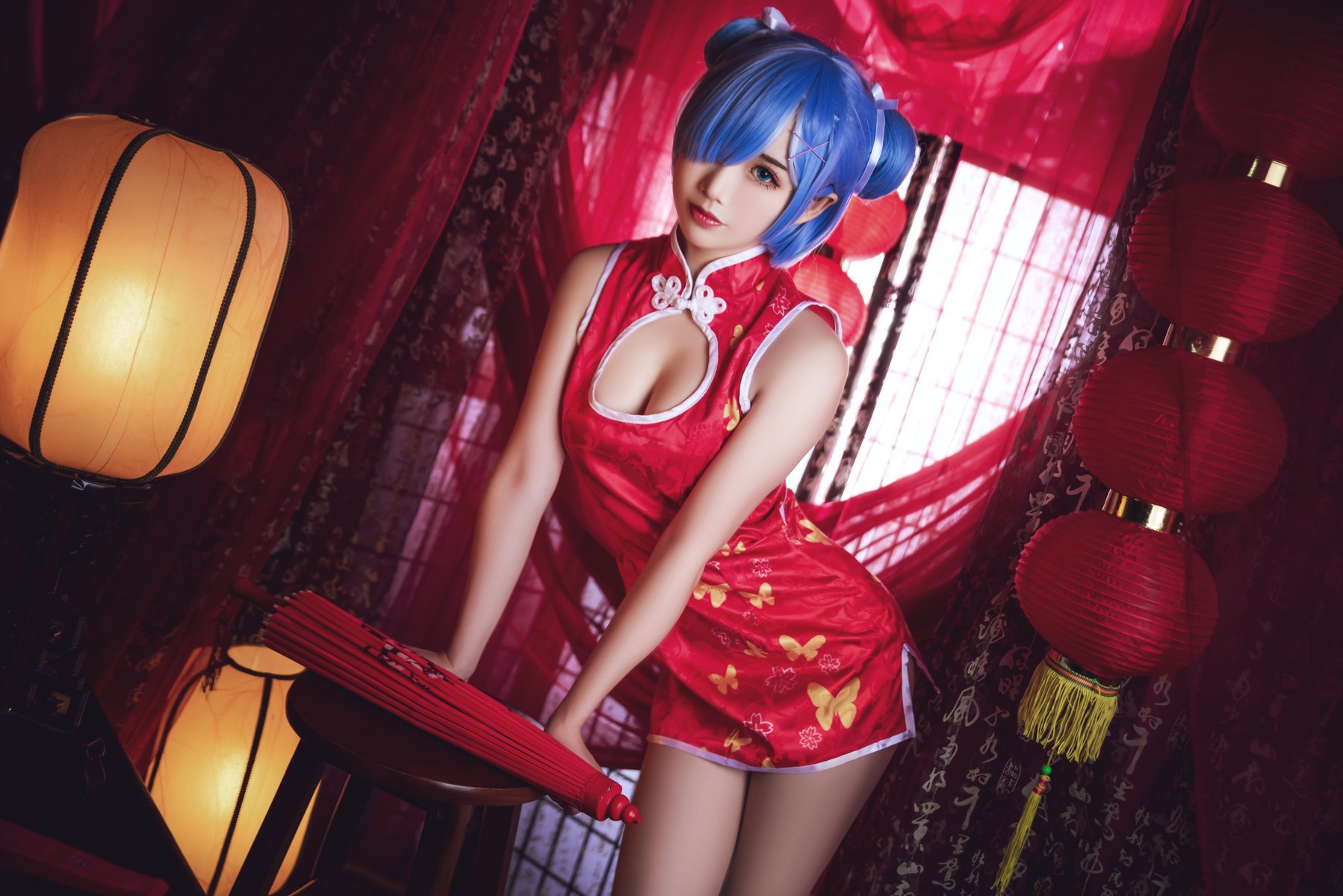 Cosplay 面饼仙儿 雷姆旗袍 21