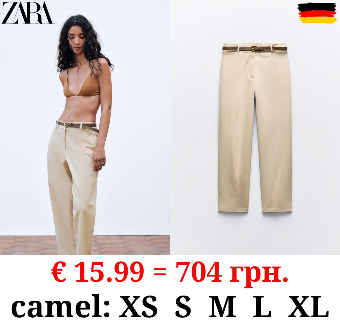 BELTED CHINO TROUSERS