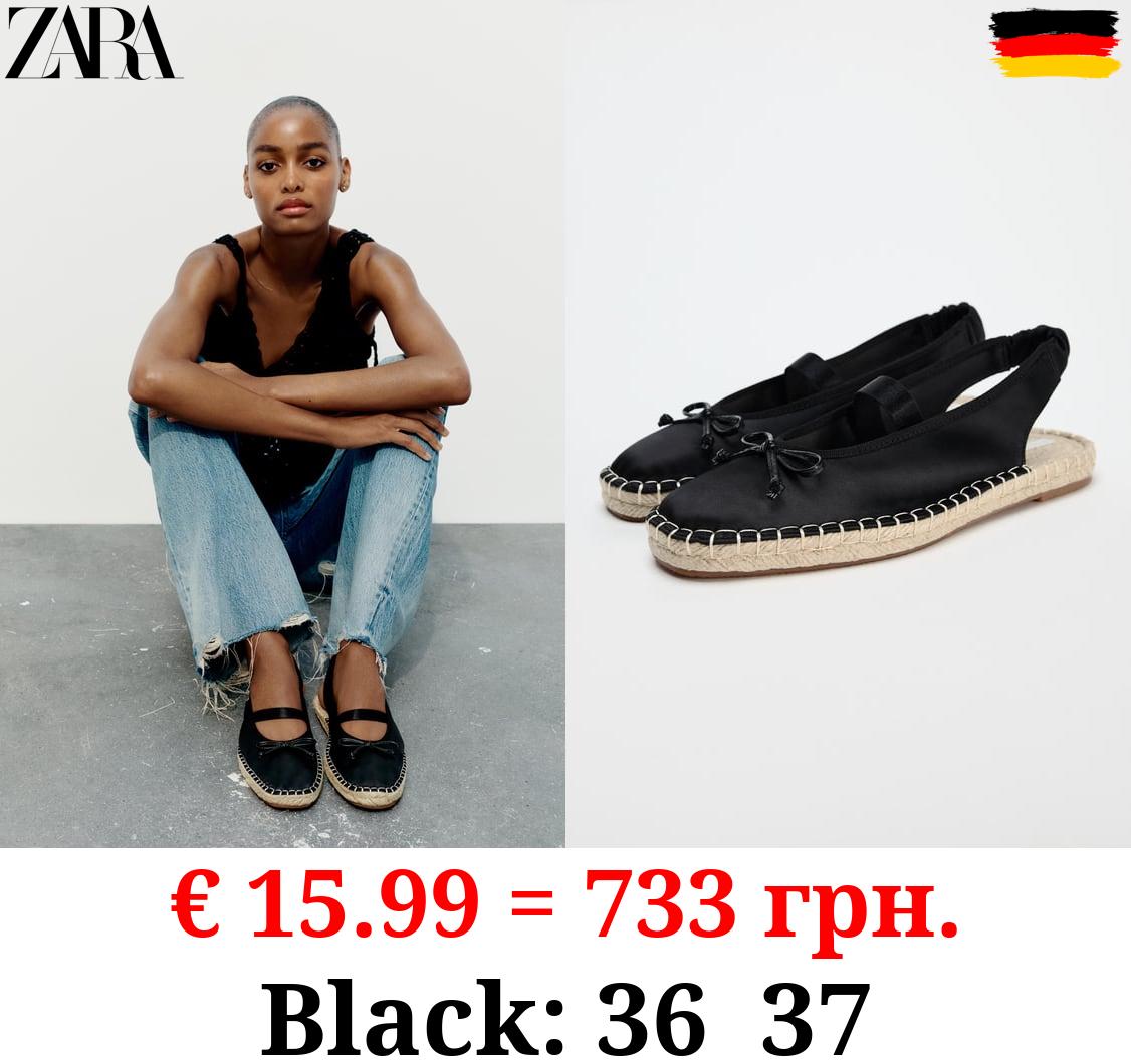 ESPADRILLES WITH BOW AND TOPSTITCHING