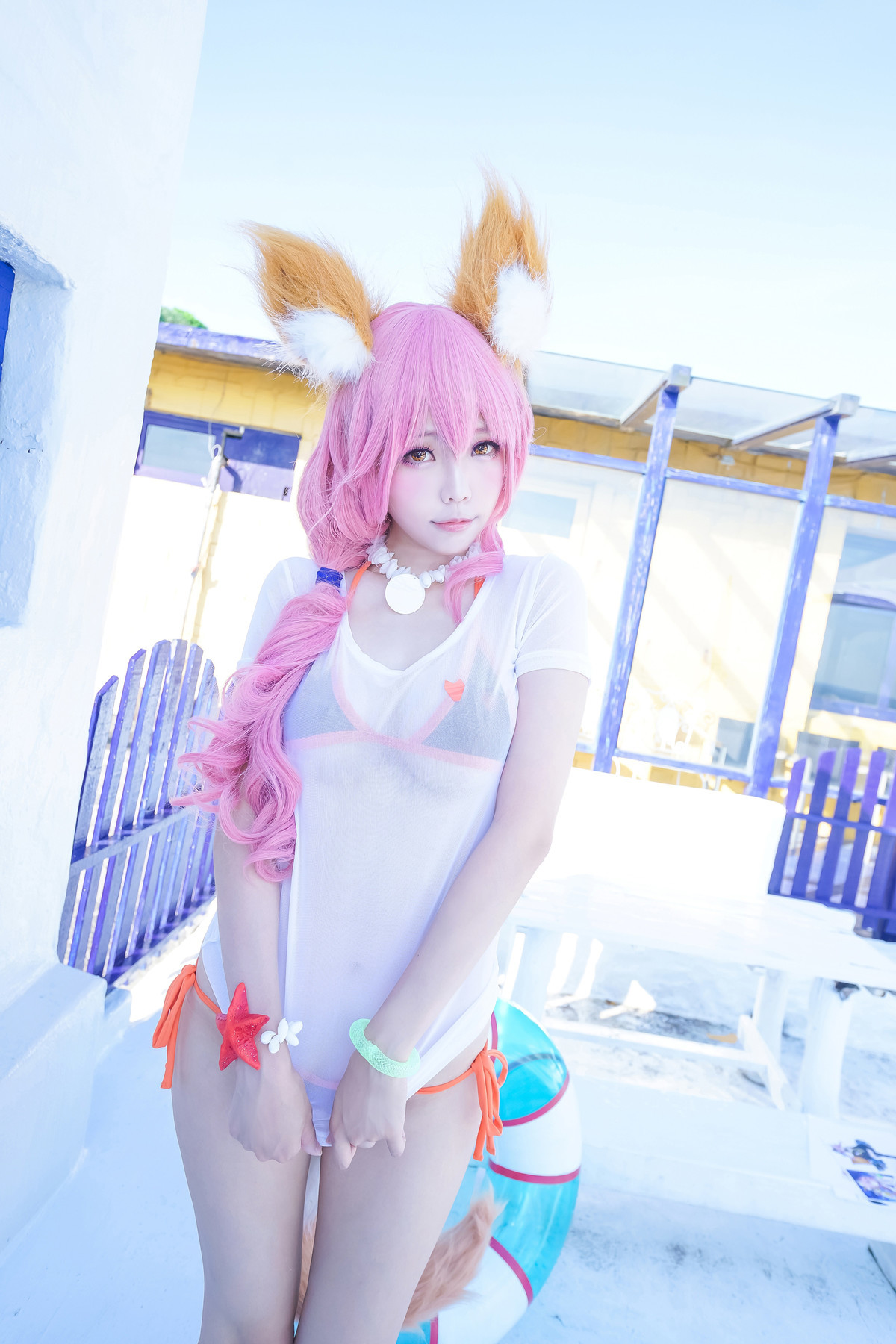 Cosplay ElyEE子 玉藻前泳装 19