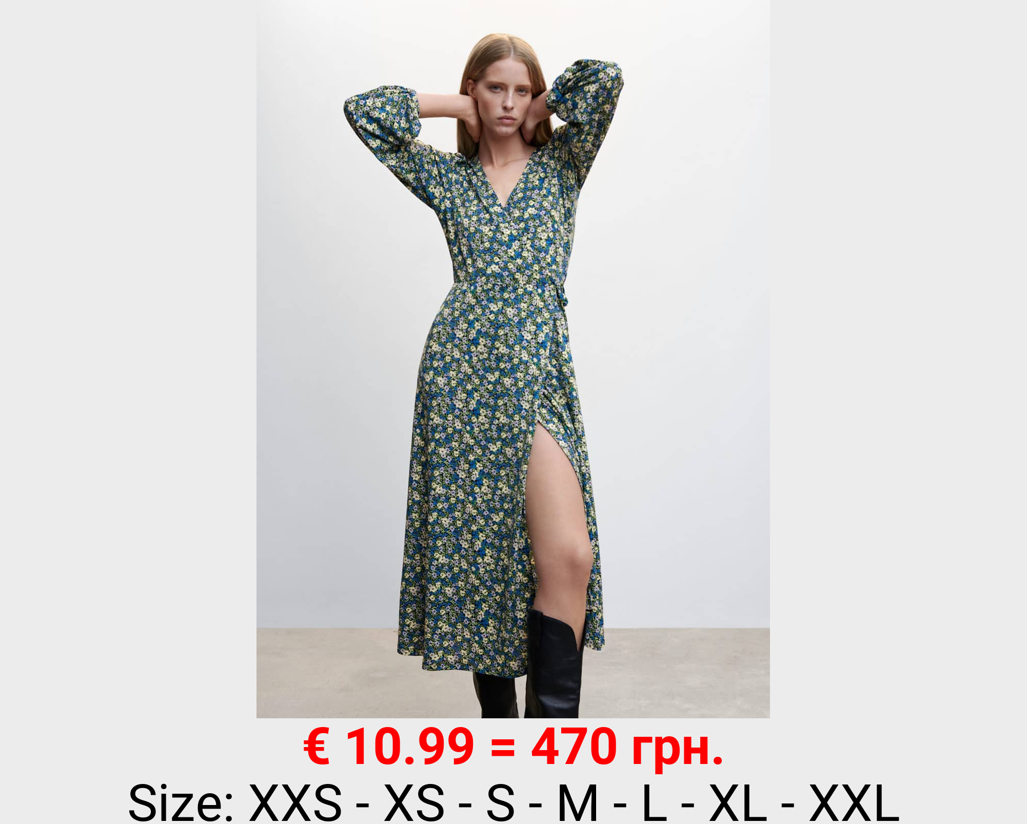 Vestido estampado abertura