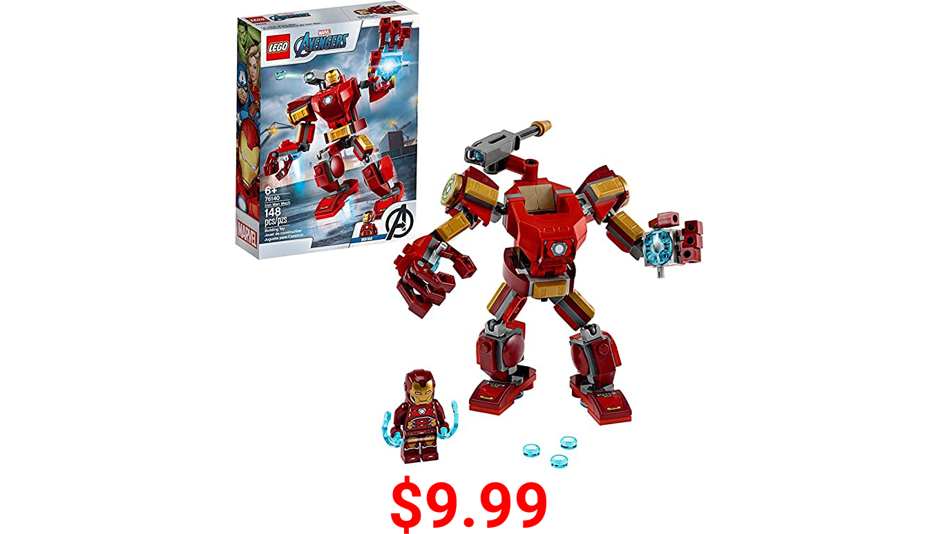 LEGO Marvel Avengers Iron Man Mech 76140 Kids’ Superhero Mech Figure, Building Toy with Iron Man Mech and Minifigure (148 Pieces)