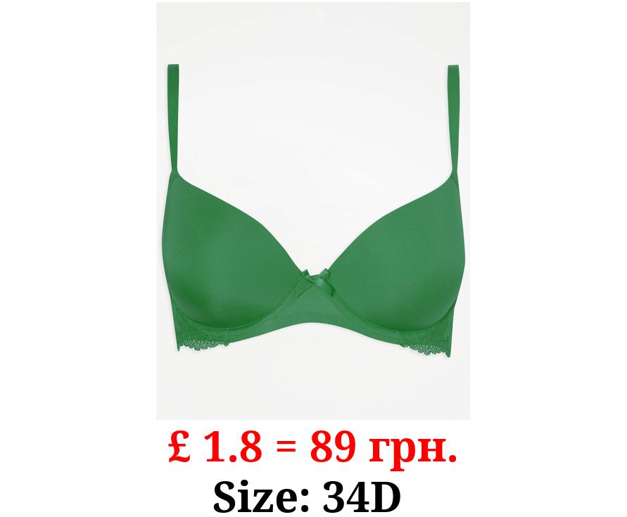 Green Lace Trim T-Shirt Bra