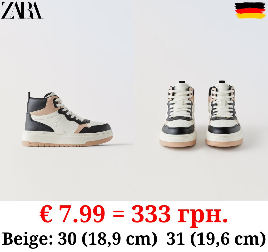 CONTRAST HIGH-TOP SNEAKERS