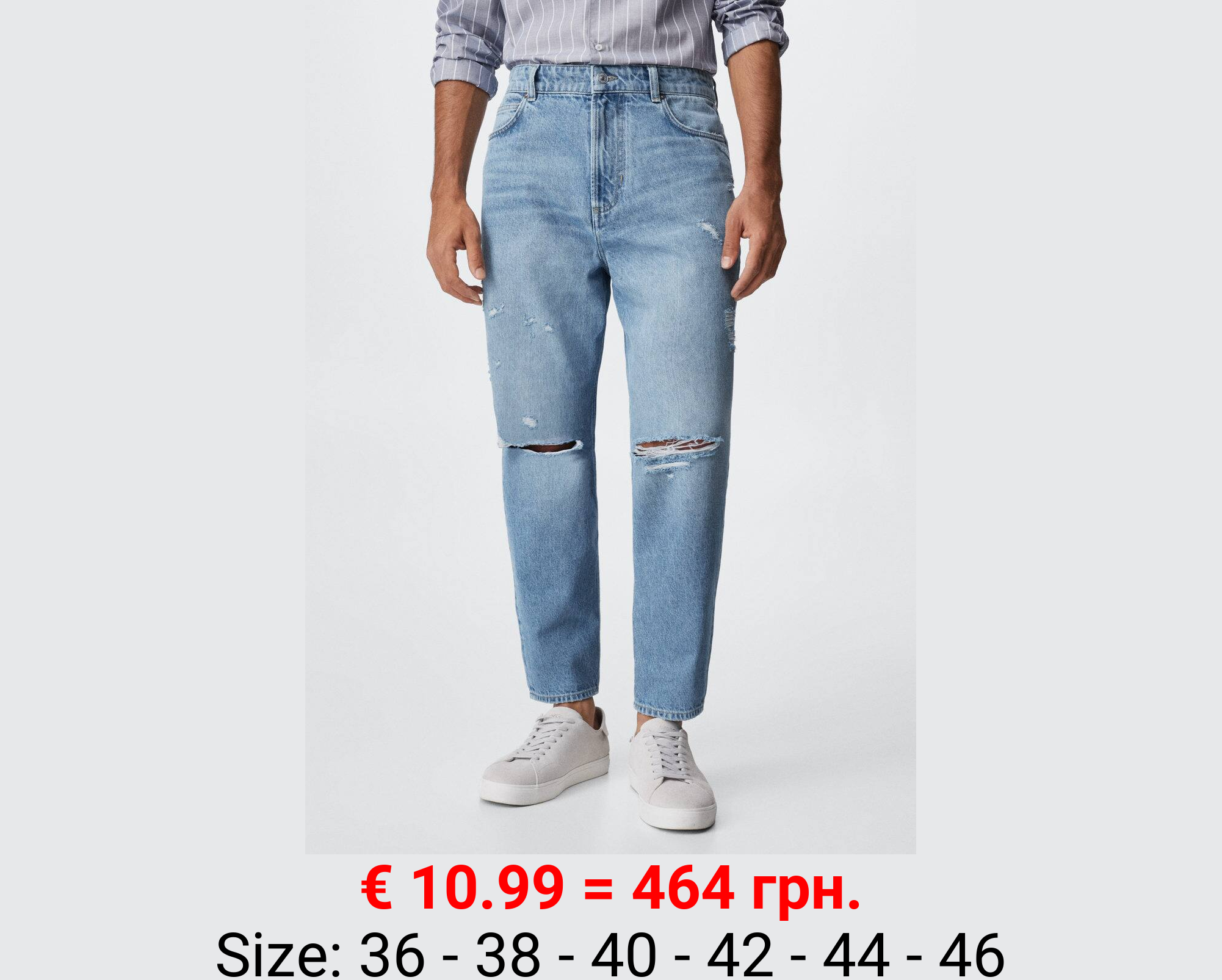 Jeans tapered loose cropped 