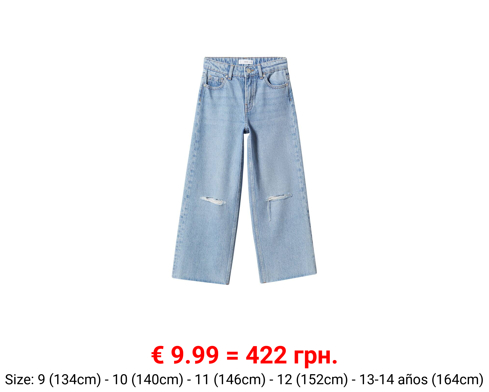 Jeans wideleg rotos decorativos