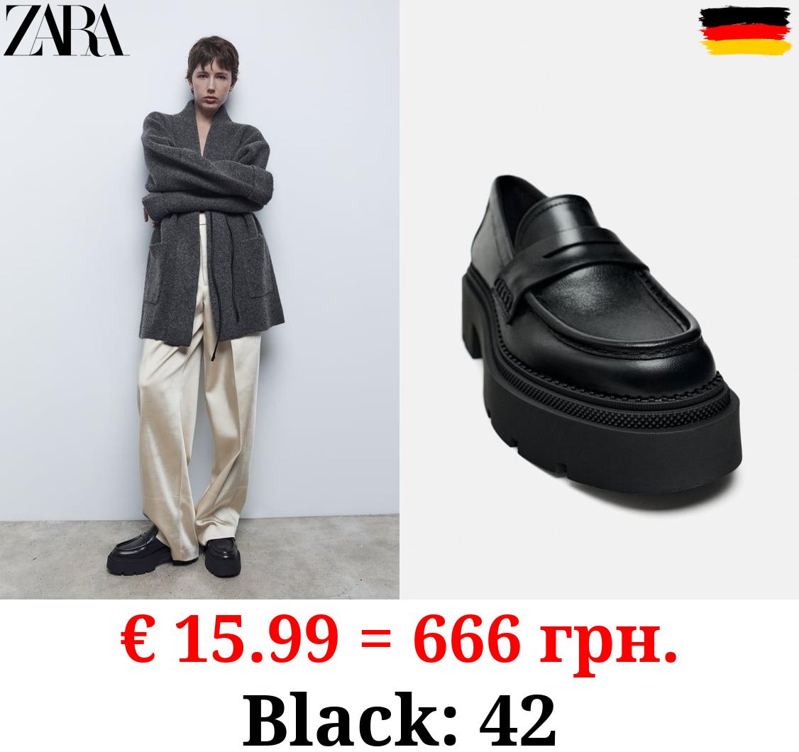 LEATHER LOAFERS WITH TRACK SOLE