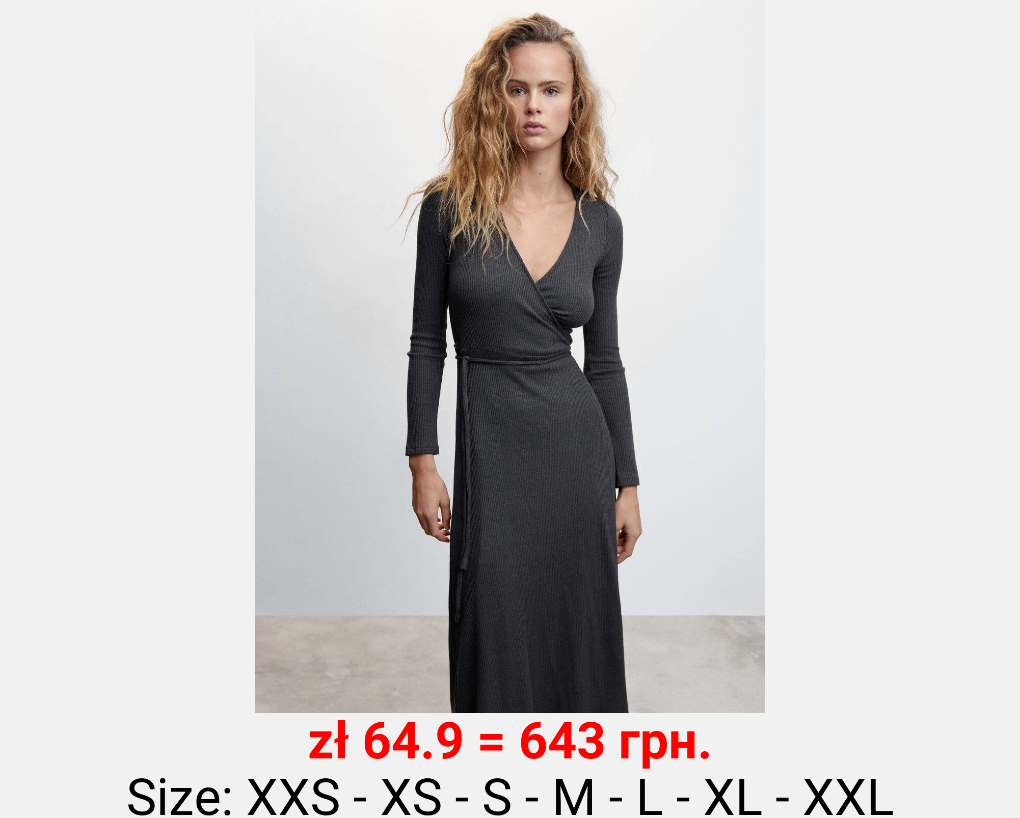 Vestido canalé cruzado