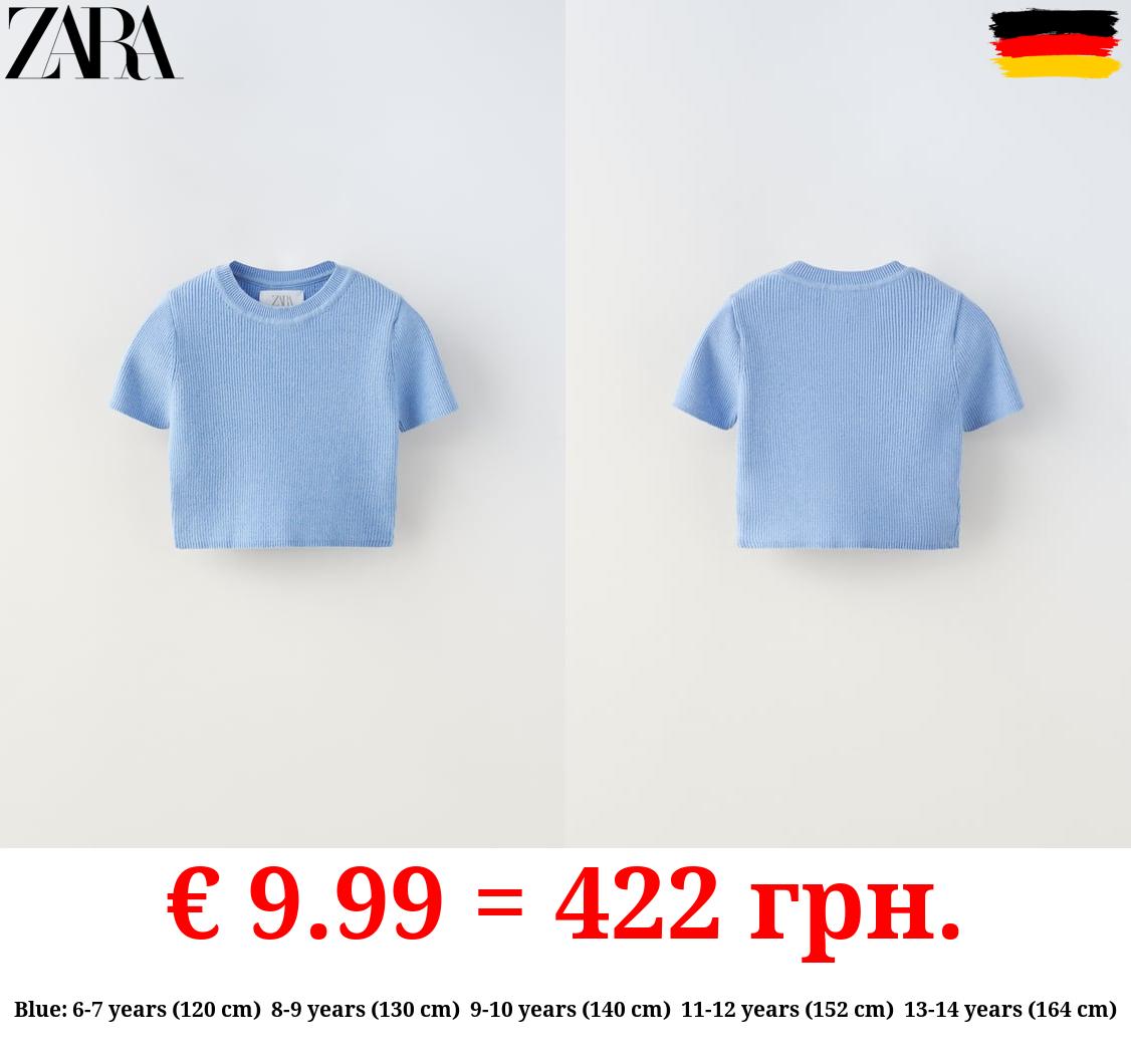 RIBBED CROPPED T-SHIRT