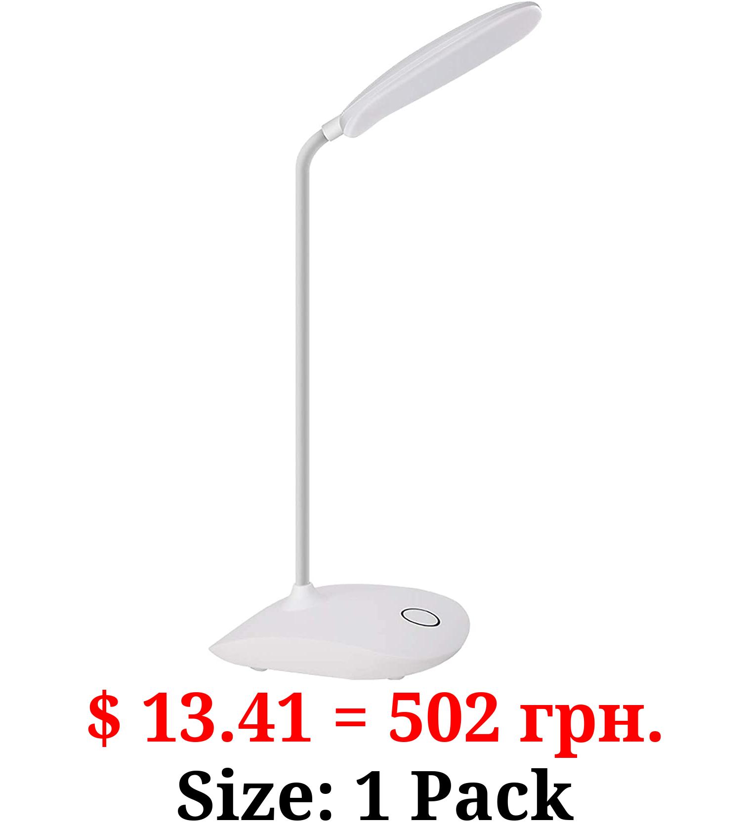 DEEPLITE LED Desk Lamp with Flexible Gooseneck 3 Level Brightness, Battery Operated Table Lamp 5W Touch Control, Compact Portable lamp for Dorm Study Office Bedroom, Eye-Caring and Energy Saving
