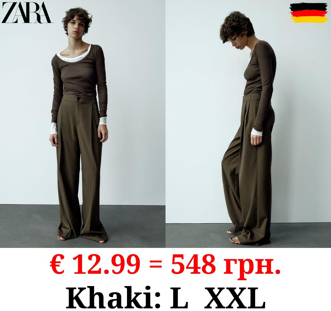 FULL-LENGTH PLEATED TROUSERS