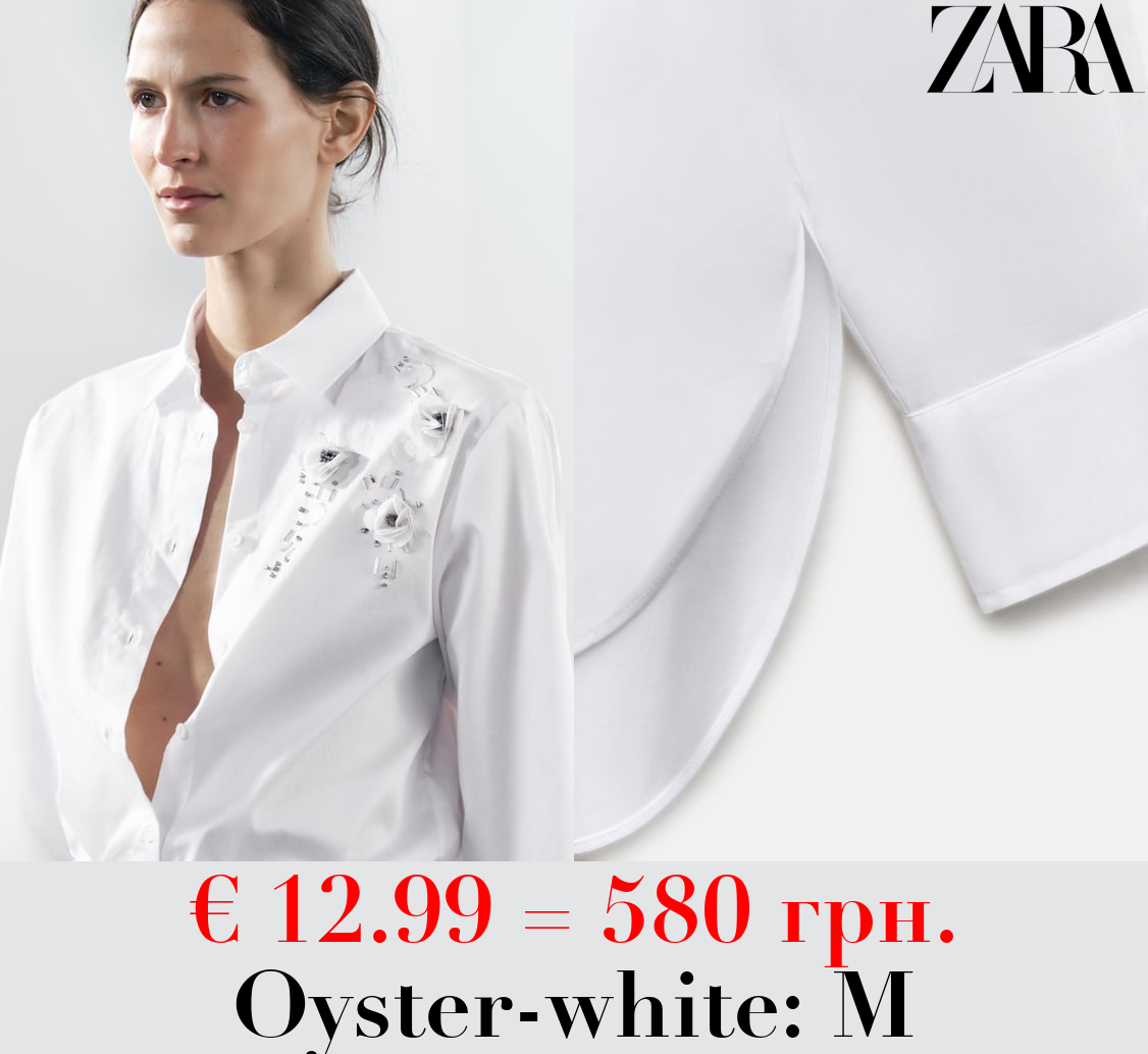 ZW COLLECTION BEJEWELLED FLORAL PRINT SHIRT