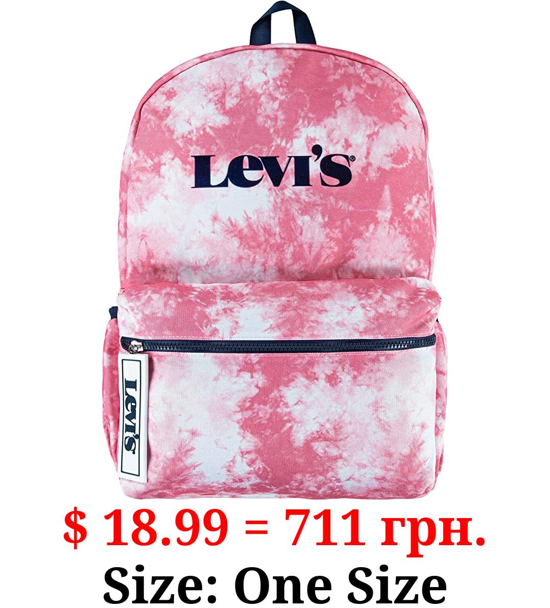 Levi's Unisex-Adults Classic Logo Backpack, Pink Tie Dye, One Size