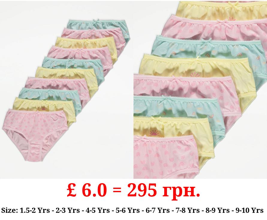 Bright Rainbow Print Briefs 10 Pack