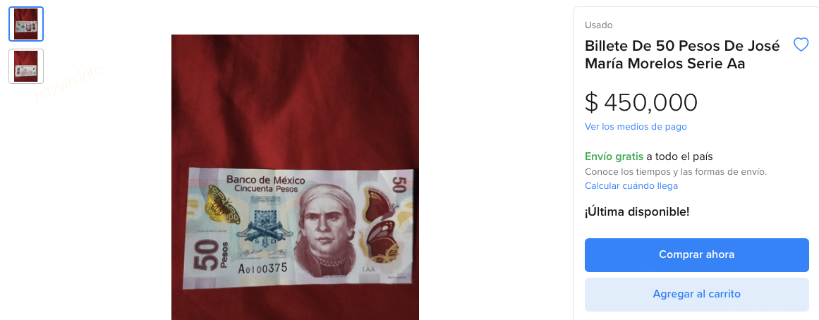 The JELLEMZŐI, amelyekre a CHUS az általuk kínált jegyből 50 450 EZER peso