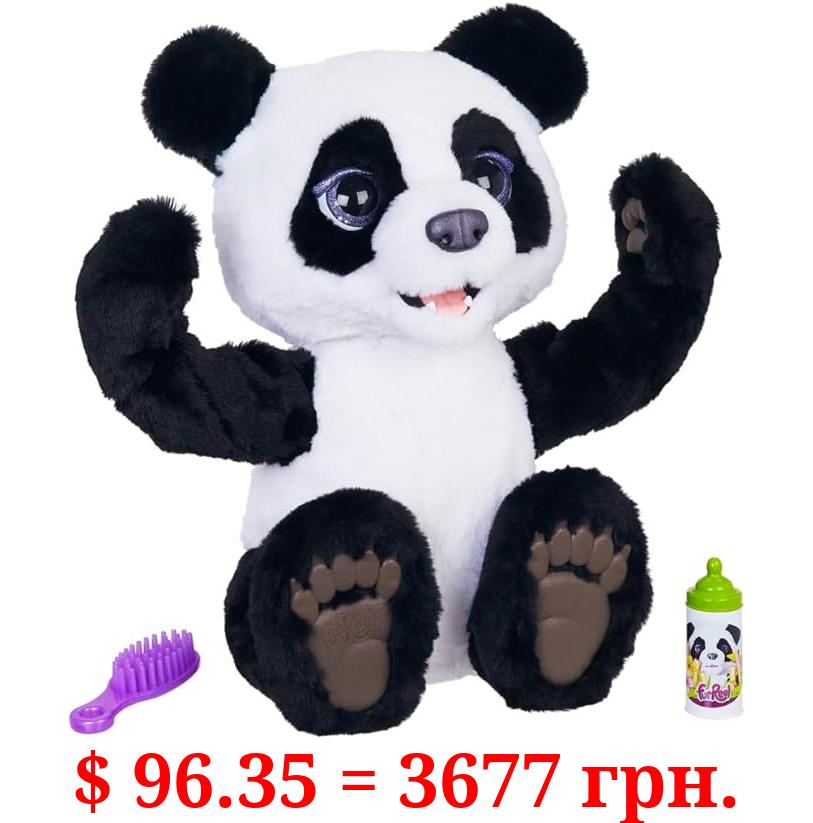FurReal friends Fur Real Friends Plum, The Curious Panda Cub Interactive Plush Toy, Ages 4 and Up, Black