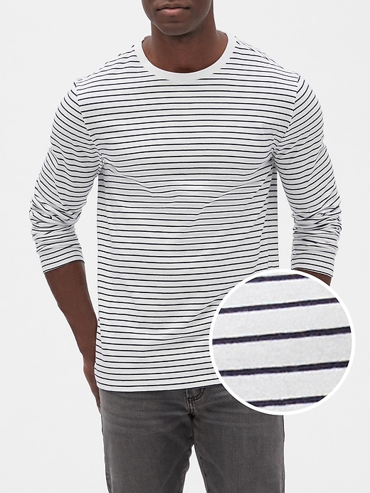 Stripe Long Sleeve Crewneck T-Shirt