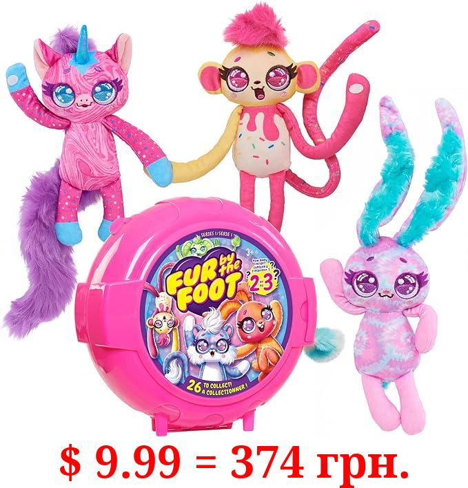Fur by the Foot Bubble Gum Besties Series 1 Plush Stuffed Animals, Kids Toys for Ages 3 Up by Just Play