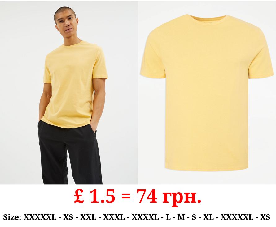 Yellow Plain Crew Neck T-Shirt