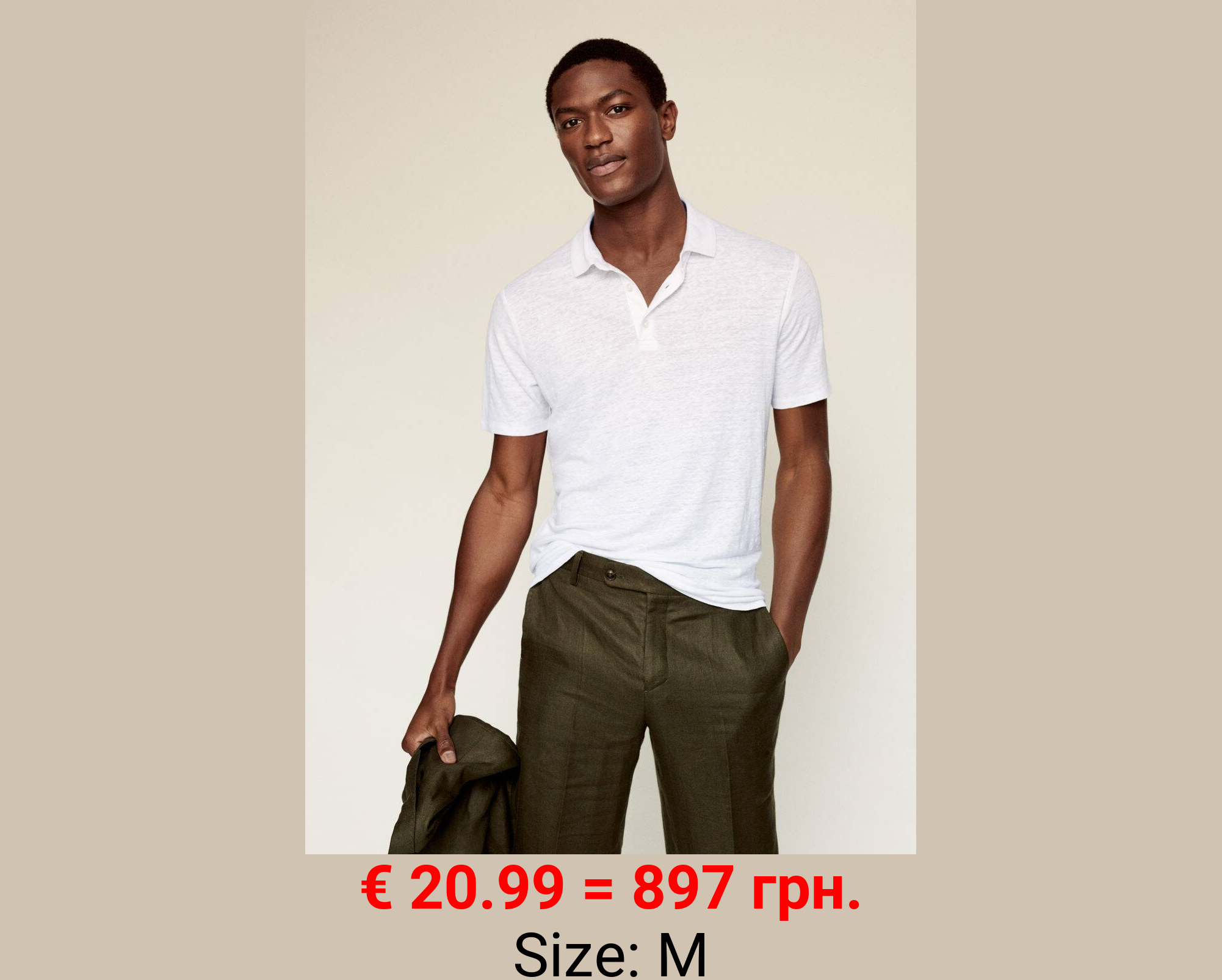 Polo slim fit 100% lino