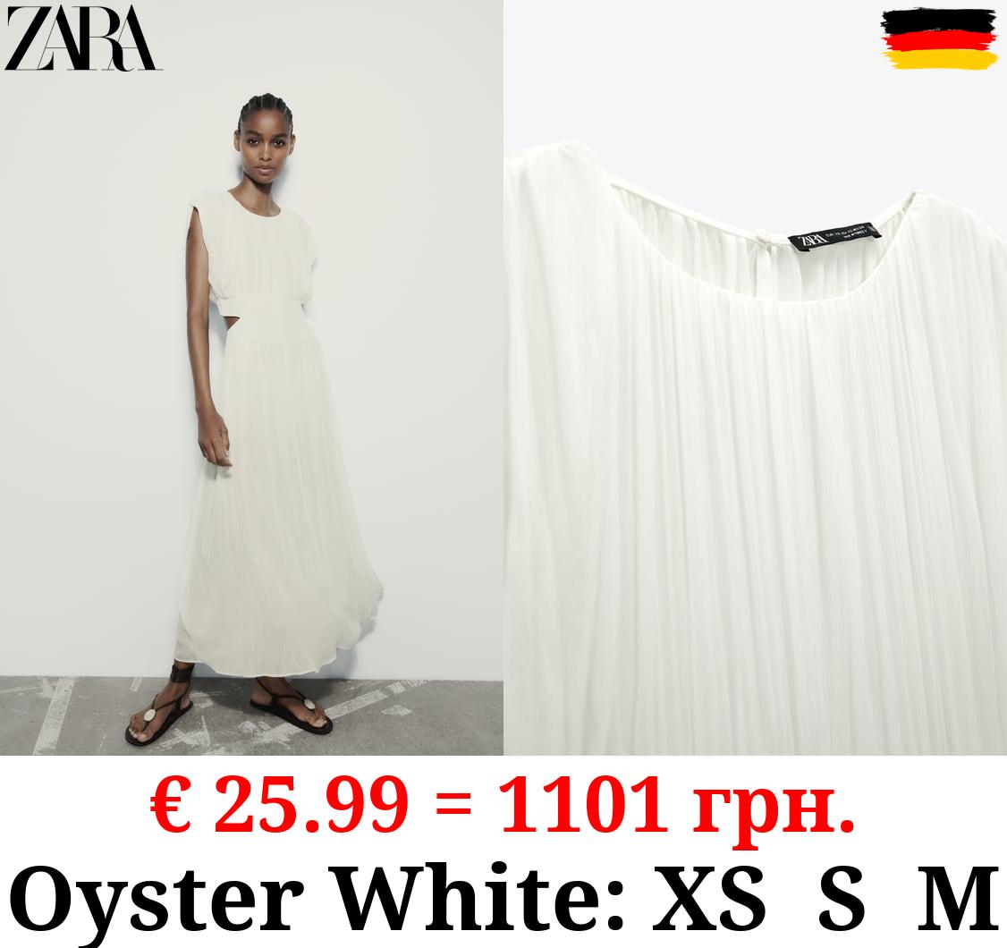 PLEATED MIDI DRESS WITH CUT-OUT DETAIL