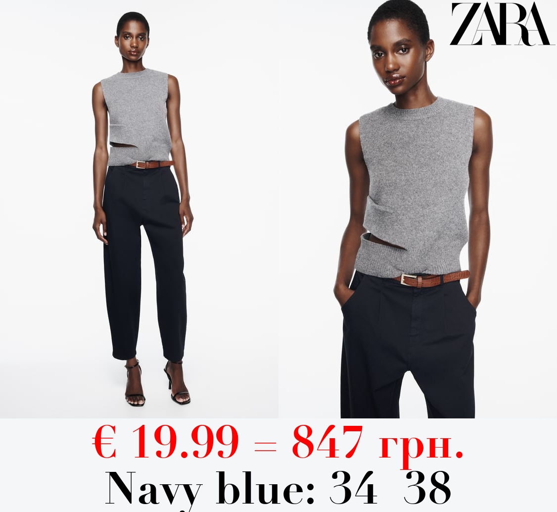 BELTED CHINO TROUSERS