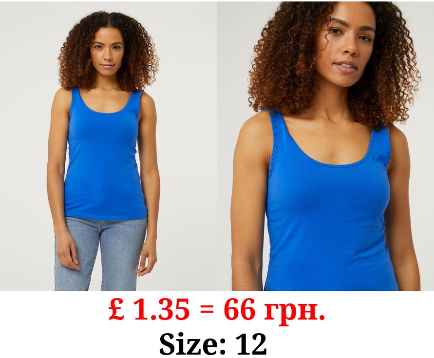 Blue Basic Fitted Vest