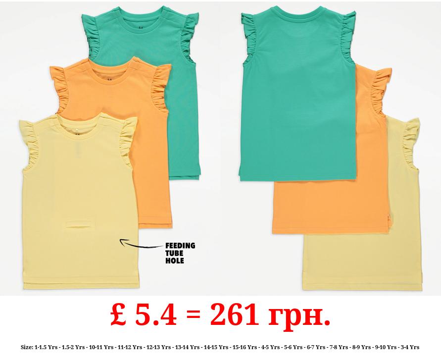 Easy On Adaptive Plain Frill Sleeve T-Shirts 3 Pack