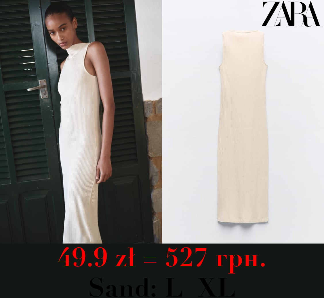 RIBBED MIDI DRESS