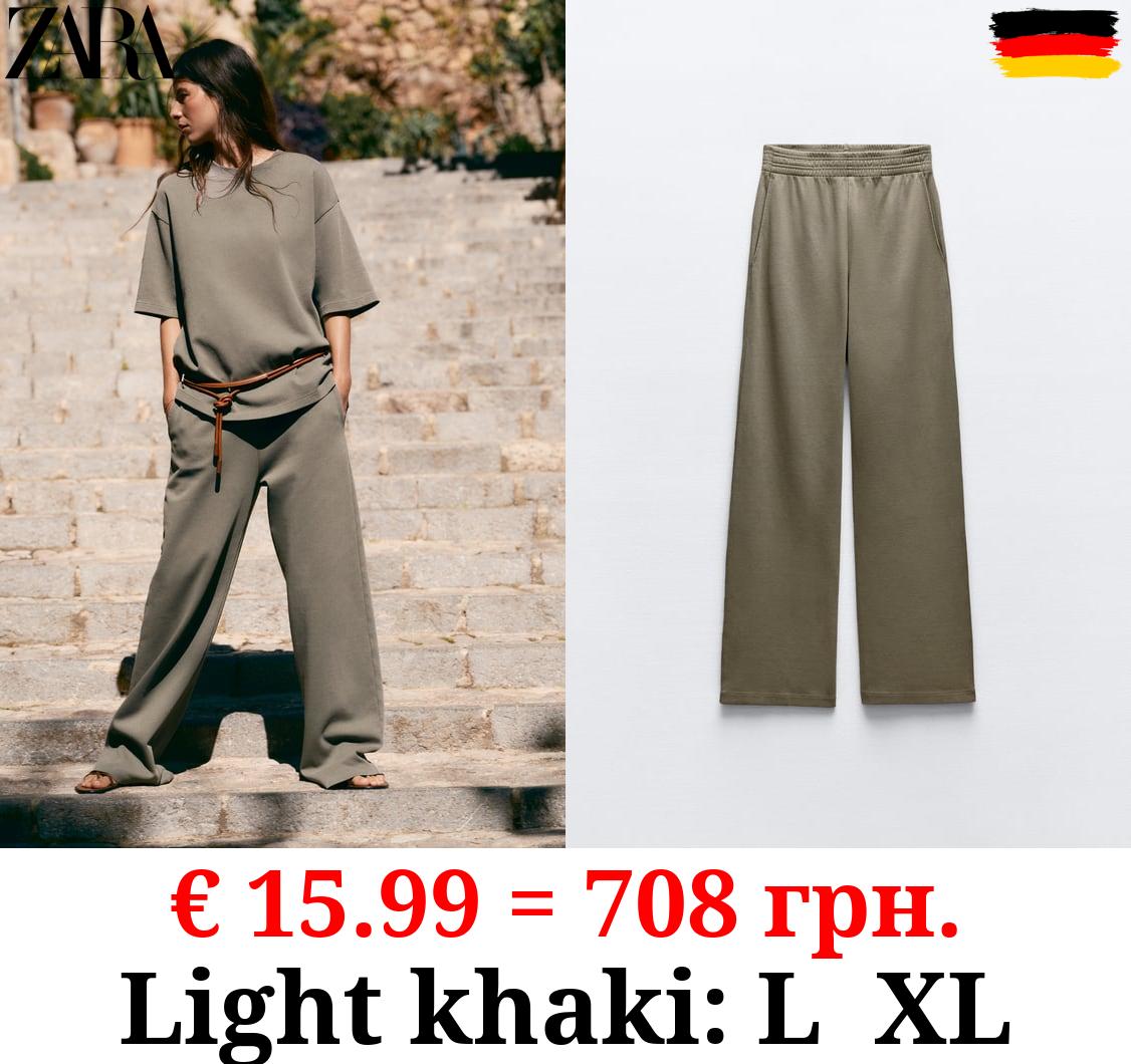 WASHED INTERLOCK TROUSERS