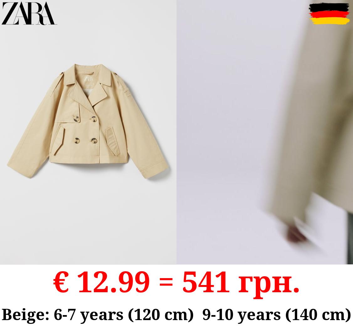 SHORT DOUBLE-BREASTED TRENCH COAT